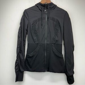 Lululemon size 10 Women’s Black Gray Dance Studio Reversible Hooded Jacket